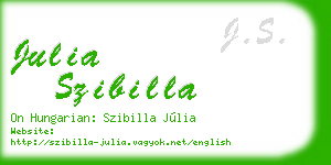 julia szibilla business card